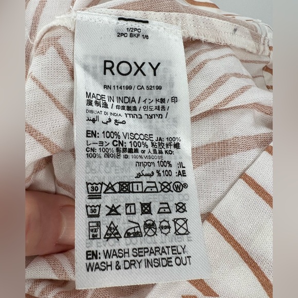 NWT ROXY EVENING DELIGHT MIDI IN TOAST PALM PRINT DRESS FLATTERING BREEZY CHIC - Picture 11 of 11